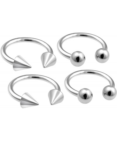 4pcs 18g Horseshoe Ring Circular Cartilage Steel Nose Lip Cartilage Hoop Septum Tragus Stud Ear Eyebrow BBEL - Pick Size 4 Pc...