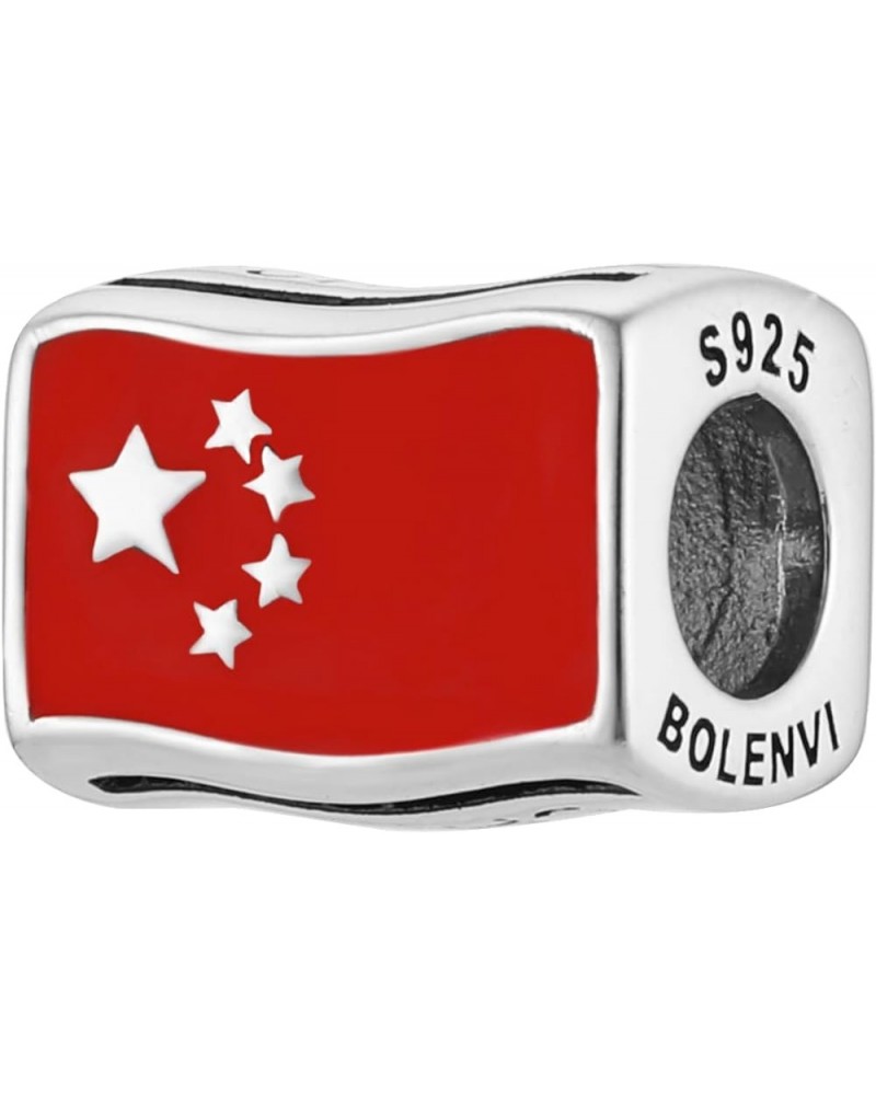 Flags Travel Country 925 Sterling Silver Charm Bead For Pandora & Similar Charm Bracelets or Necklaces China $23.60 Bracelets