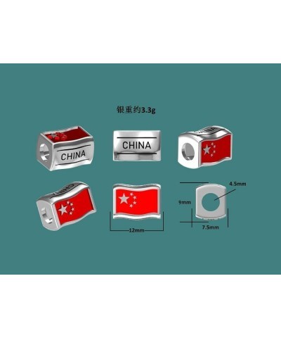 Flags Travel Country 925 Sterling Silver Charm Bead For Pandora & Similar Charm Bracelets or Necklaces China $23.60 Bracelets