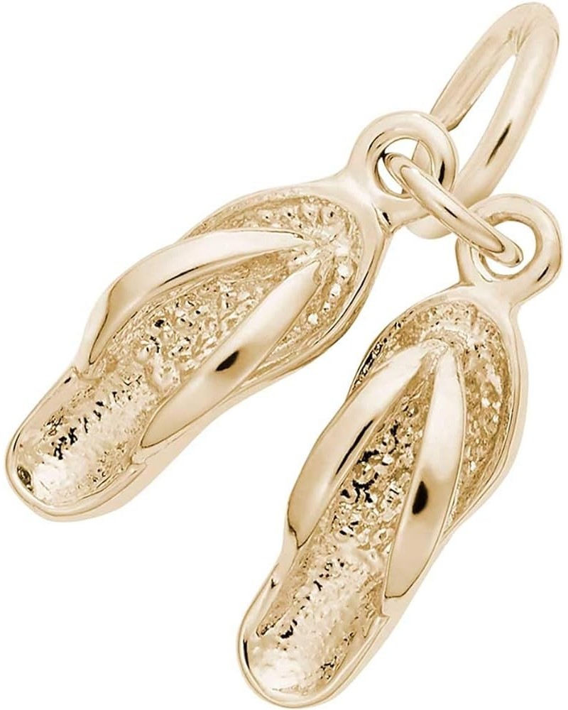 Flip Flops Charm yellow-gold-plated-silver $22.83 Bracelets