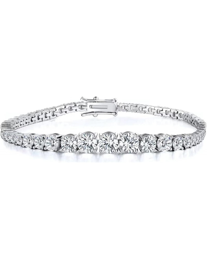 Cubic Zirconia Tennis Bracelet for Women Men 18K White Gold Plated | Graduated CZ Bracelet | Size 6-8.5 inches 8.5 inch $10.3...