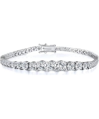 Cubic Zirconia Tennis Bracelet for Women Men 18K White Gold Plated | Graduated CZ Bracelet | Size 6-8.5 inches 8.5 inch $10.3...