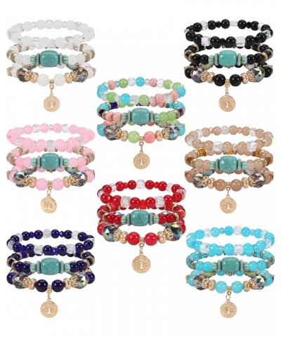 Bohemian Bracelets for Women Stretch Multilayer Colorful Beads Bracelet with Charm Jewelry Multi-O $8.78 Bracelets