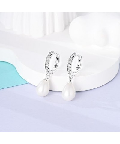 925 Sterling Silver Hoop Earrings Huggie Earrings Colorful Cubic Zirconia Hypoalleric Small Hoop Earrings Shinning Pearl $9.8...