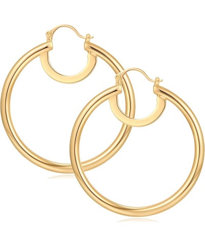 Gold Hoop Earrings for Women Girls 18K Gold Plated Knot Hoop Earrings Statement Lightweight Thick Trendy Small Gold Open Hoop...