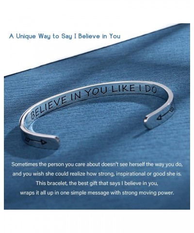 Set of 2 Bracelets for Women Teens Engraved Believe in You Like I Do and Keep Shining Beautiful One the World Needs Your Ligh...