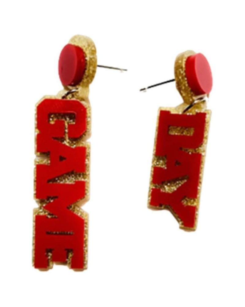 Game Day Earrings Colorful Acrylic Game Day Letter Drop Dangle Earring Football Earrings Game Day Accessories Jewelry for Foo...