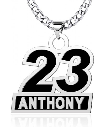 Personalized Name Necklace Sterling Silver Pendant Customized Custom *A Custom Number-Black Number* $10.99 Necklaces