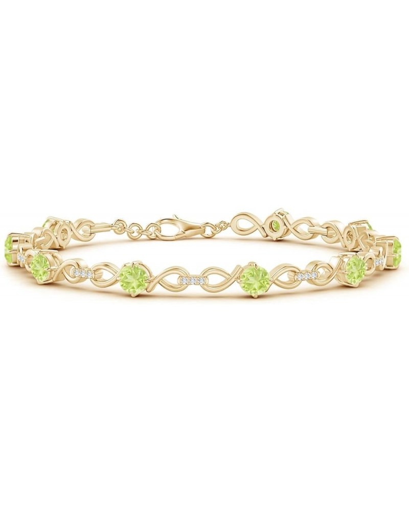 Natural Peridot Fashion Bracelet for Women, Girls in 14K Solid Gold | August Birthstone Jewelry Gift for Her | Wedding Annive...