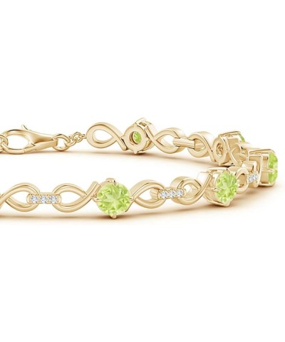 Natural Peridot Fashion Bracelet for Women, Girls in 14K Solid Gold | August Birthstone Jewelry Gift for Her | Wedding Annive...