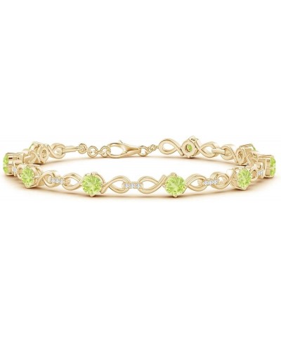 Natural Peridot Fashion Bracelet for Women, Girls in 14K Solid Gold | August Birthstone Jewelry Gift for Her | Wedding Annive...