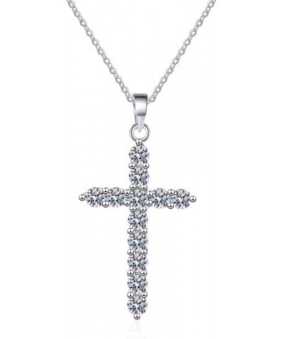 0.36-0.72-1.2CT Moissanite Cross Necklace for Women Small and Exquisite Brilliant Round Cut D Color VVS1 Clarity Lab Created ...