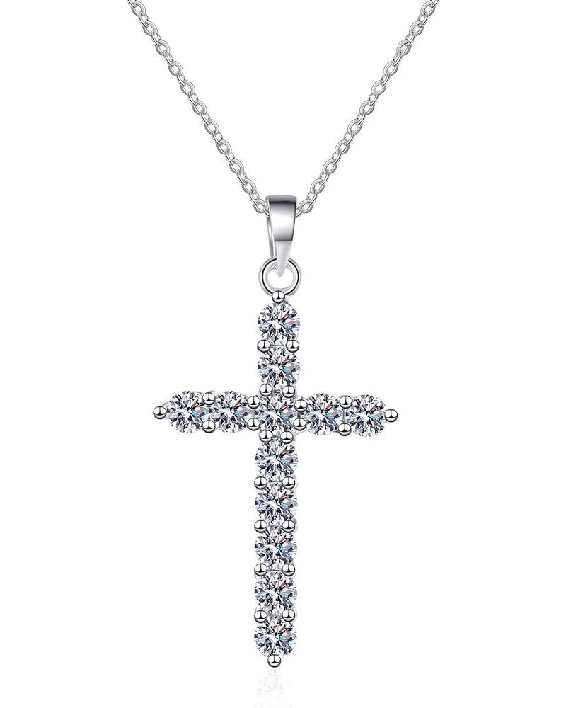 0.36-0.72-1.2CT Moissanite Cross Necklace for Women Small and Exquisite Brilliant Round Cut D Color VVS1 Clarity Lab Created ...