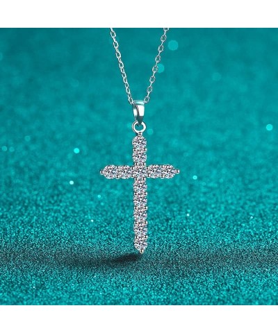 0.36-0.72-1.2CT Moissanite Cross Necklace for Women Small and Exquisite Brilliant Round Cut D Color VVS1 Clarity Lab Created ...