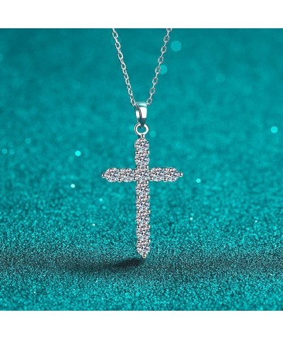 0.36-0.72-1.2CT Moissanite Cross Necklace for Women Small and Exquisite Brilliant Round Cut D Color VVS1 Clarity Lab Created ...