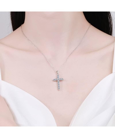 0.36-0.72-1.2CT Moissanite Cross Necklace for Women Small and Exquisite Brilliant Round Cut D Color VVS1 Clarity Lab Created ...