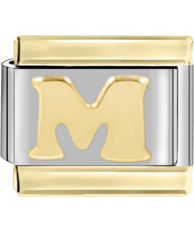 Italian Charm(Gold Letter Series) Silver-Gold-M $8.21 Bracelets