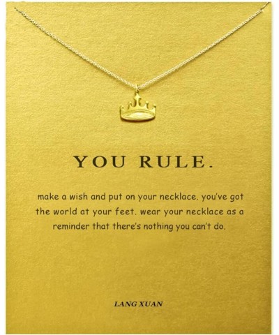 Message Card Gold Dainty Layered Compass Pendant Necklace Friendship Butterfly Sun Good Luck Elephant Pendant Faith Chain Nec...