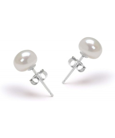 7-8mm AAA Quality Freshwater 14K Yellow Gold Cultured Pearl Earring Pair For Women Sterling Silver 6.0-7.0mm $64.80 Earrings