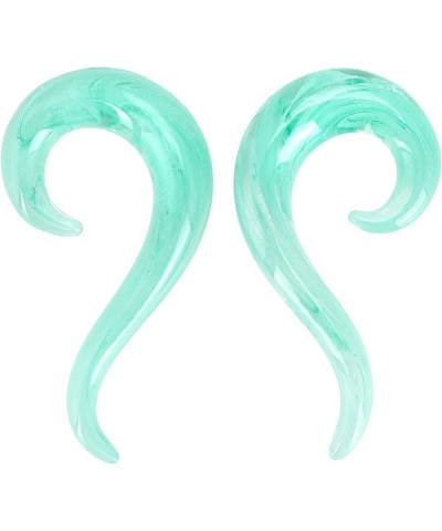 2 PC Glass Ear Tapers Plugs 8G-00G Seahorse Spiral Gauges Piercing Jewelry Set 8G(3mm) Green $8.63 Body Jewelry