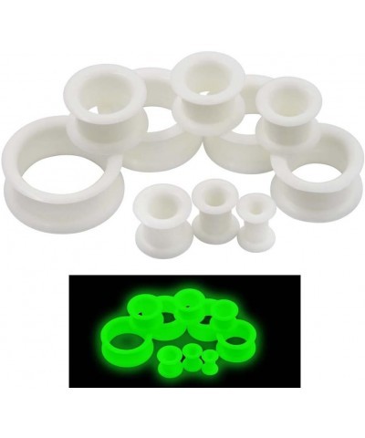 2 PC Colorful Hard Silicone Flexible Ear Skin Tunnels Plugs Hollow Ear Gauges 2G-25mm hard-glow in dark 0g(8mm) $8.39 Body Je...