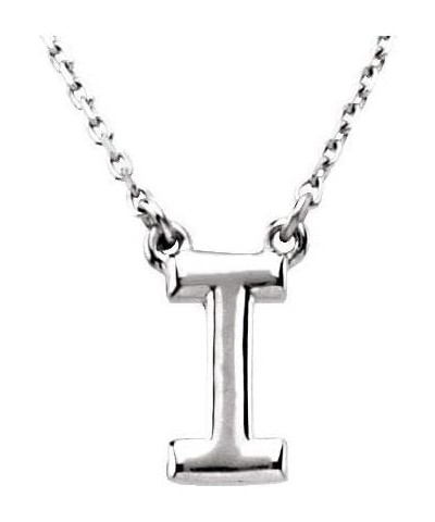 Block Alphabet Initial Letter A Charm Pendant Chain Necklace 16" (10mm x 8.7mm) I 16" - 925 Sterling Silver $111.54 Necklaces