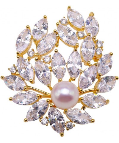 Brooch Pin for Women Freshwater Pearl Brooch Scraf Pin Pendant floral1 $19.89 Brooches & Pins