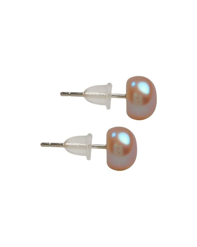 Pearl Earrings Stud for Women 6-10mm AAA-Grade Freshwater Cultured Pearl Earring Button Pearl Studs with S925 Sterling Silver...