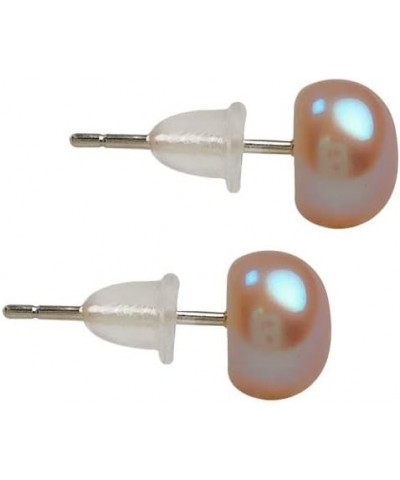 Pearl Earrings Stud for Women 6-10mm AAA-Grade Freshwater Cultured Pearl Earring Button Pearl Studs with S925 Sterling Silver...