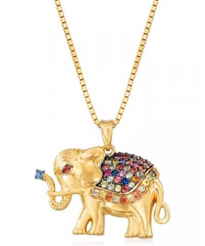 0.50 ct. t.w. Multicolored Sapphire Elephant Pendant Necklace in 18kt Gold Over Sterling. 18 inches $72.60 Necklaces