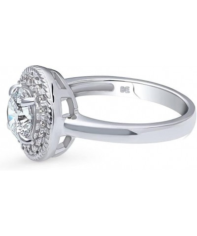 Sterling Silver Halo Wedding Engagement Rings Round Cubic Zirconia CZ Cable Ring for Women, Rhodium Plated Size 4-10 $31.16 R...