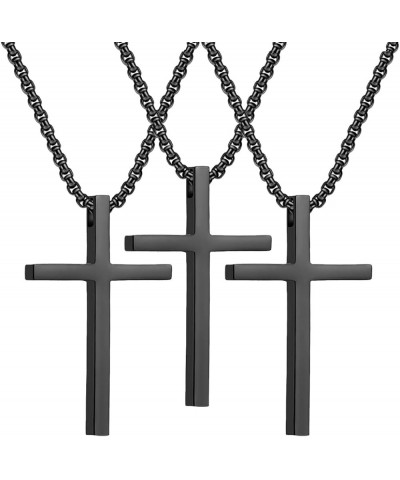 cross necklace for Mens and womens gold silver black stainless steel silver Cross Pendant Necklace Simple Cute Necklaces for ...