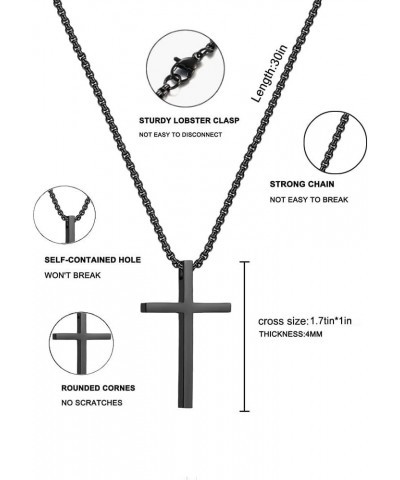 cross necklace for Mens and womens gold silver black stainless steel silver Cross Pendant Necklace Simple Cute Necklaces for ...