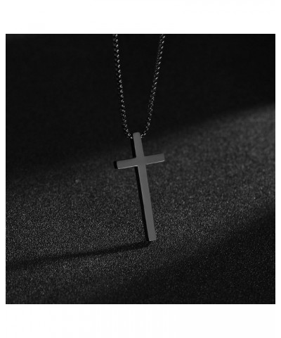 cross necklace for Mens and womens gold silver black stainless steel silver Cross Pendant Necklace Simple Cute Necklaces for ...