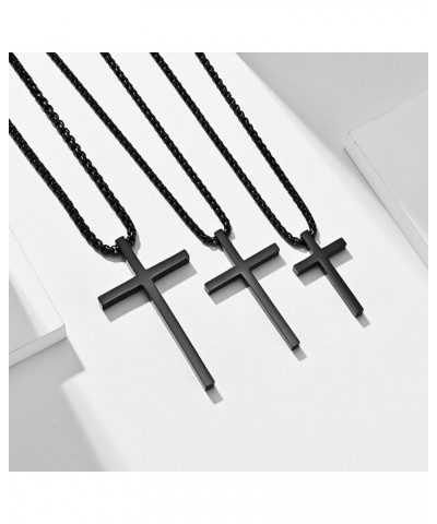 cross necklace for Mens and womens gold silver black stainless steel silver Cross Pendant Necklace Simple Cute Necklaces for ...