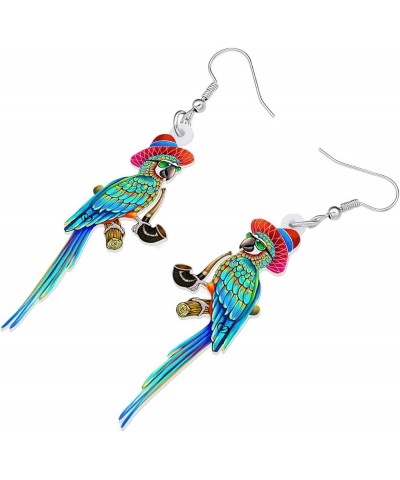 Acrylic Bird Parrot Earrings for Women Girls Scarlet Macaw Hypoallergenic Hook Dangle Drop Earrings Parrot Jewelry for Gift B...