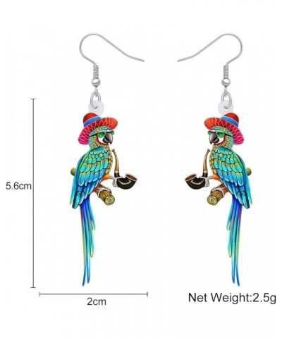 Acrylic Bird Parrot Earrings for Women Girls Scarlet Macaw Hypoallergenic Hook Dangle Drop Earrings Parrot Jewelry for Gift B...