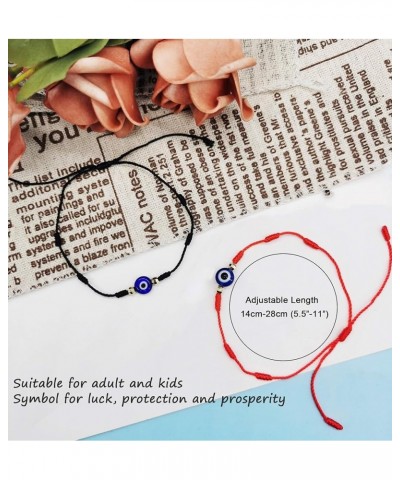 14PCS Evil Eye Bracelets for Women Men 7 Knot Lucky Bracelets Handmade Braided Red String Bracelet Adjustable Family Friendsh...