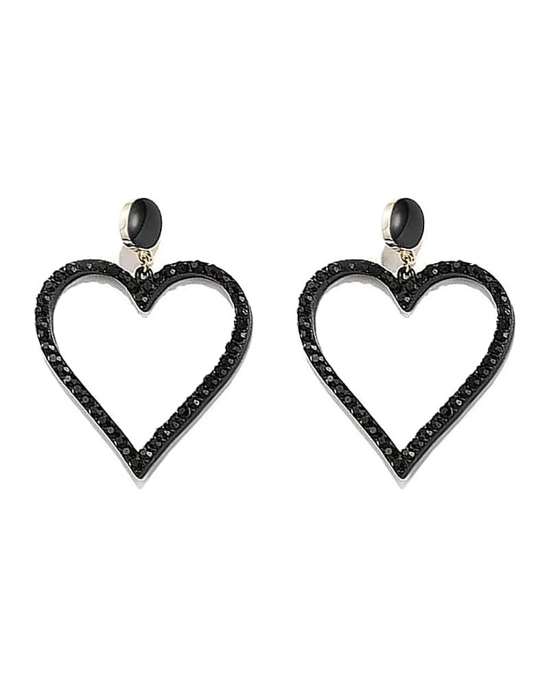 Rhinestone Heart Drop Dangle Earrings Lover Heart Earrings Lover Earrings Lover Heart Shaped Earrings Tour Music Festival Ear...