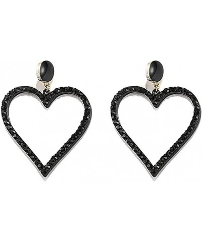 Rhinestone Heart Drop Dangle Earrings Lover Heart Earrings Lover Earrings Lover Heart Shaped Earrings Tour Music Festival Ear...