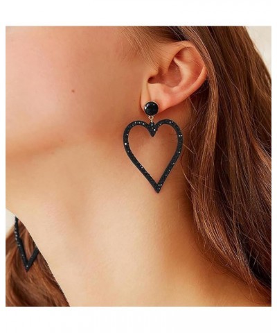 Rhinestone Heart Drop Dangle Earrings Lover Heart Earrings Lover Earrings Lover Heart Shaped Earrings Tour Music Festival Ear...