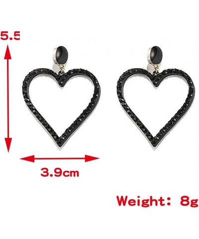 Rhinestone Heart Drop Dangle Earrings Lover Heart Earrings Lover Earrings Lover Heart Shaped Earrings Tour Music Festival Ear...