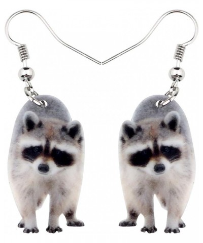 Acrylic Northern Raccoon Earrings Dangle Drop Lovely Jewelry For Women Girls Ladies Gifts Grey $6.11 Earrings