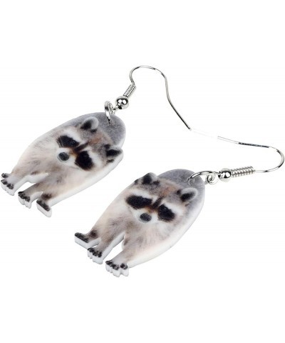 Acrylic Northern Raccoon Earrings Dangle Drop Lovely Jewelry For Women Girls Ladies Gifts Grey $6.11 Earrings