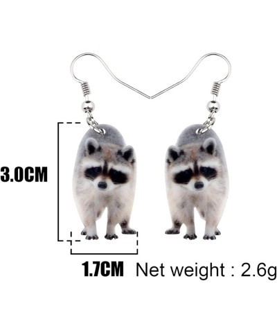 Acrylic Northern Raccoon Earrings Dangle Drop Lovely Jewelry For Women Girls Ladies Gifts Grey $6.11 Earrings