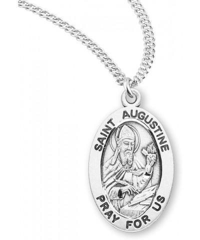 Sterling Silver Oval Patron Saint Medal St. Augustine 2 $23.01 Necklaces