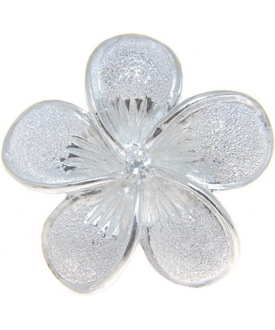 925 sterling silver Hawaiian 30mm plumeria flower cz slider pendant $22.56 Necklaces