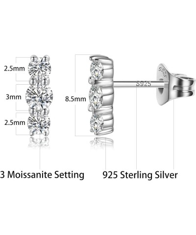 0.3/0.5/1CT Moissanite Stud Earrings for Women, 925 Sterling Silver 18K White Gold Plated Moissanite Stud Earrings Hypoallerg...