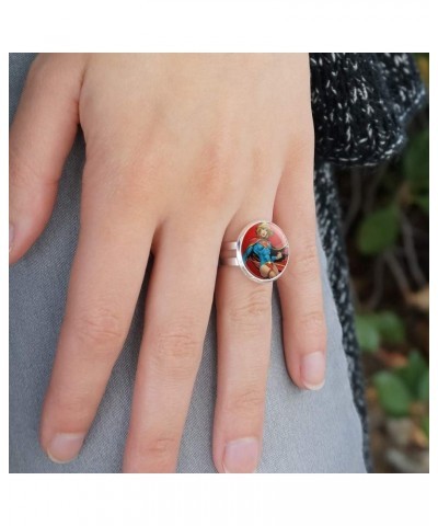 Superman Supergirl Character Silver Plated Adjustable Novelty Ring $7.50 Rings