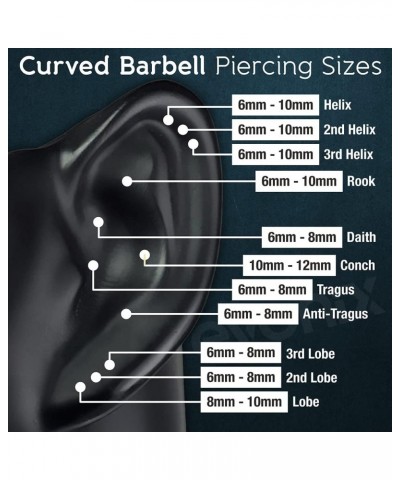 4pc Curved Barbell Vertical Labret Surgical Steel Cartilage Earrings Piercing Jewelry (choose Color, Gauge, Length) 16g - Ste...